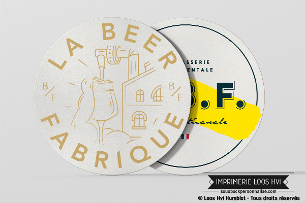 Impression de dessous de verre - sous bock imprimé et personnalisé la Brasserie fondamentale bière artisanale LBF