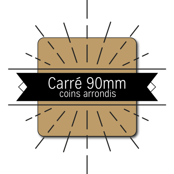 Sous-verre CARRÉ coins ronds - 90mm