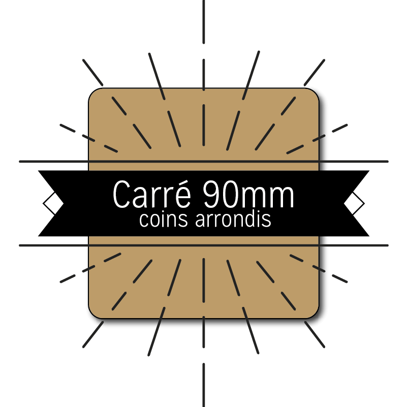 Sous-verre CARRÉ coins ronds – 90mm