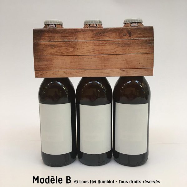 Emballage 3 bières bois