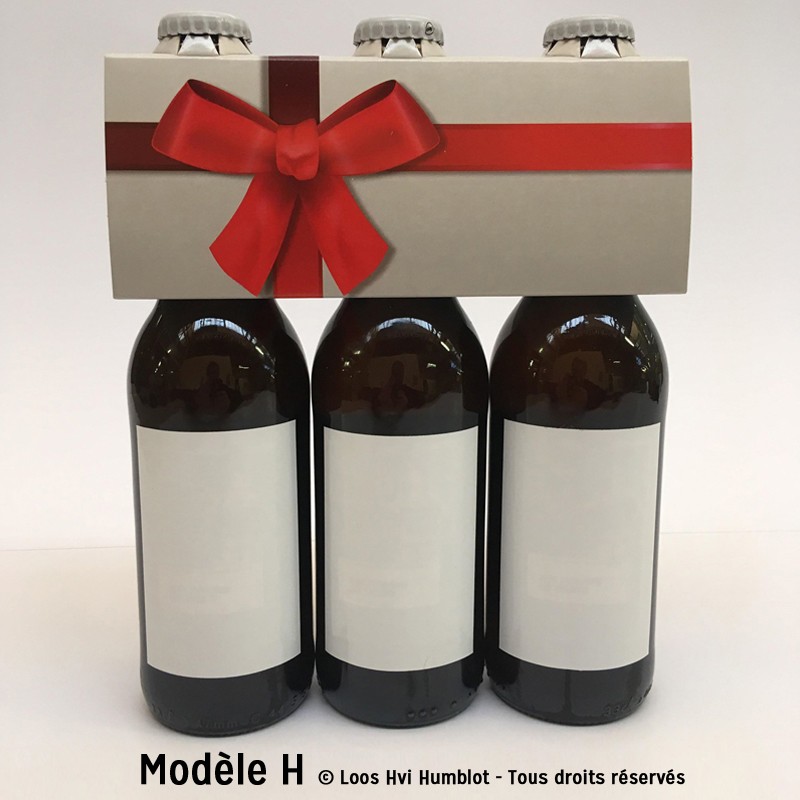 Emballage 3 bières décor cadeau impression quadri 1 face