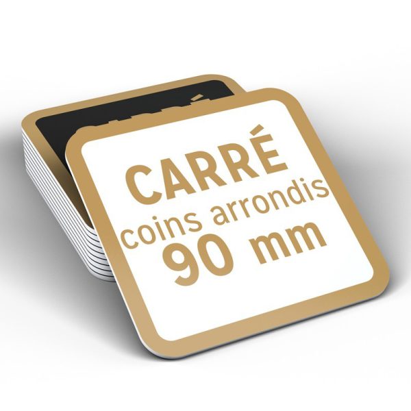 Sous-verre CARRÉ coins ronds - 90mm - 2 Versions