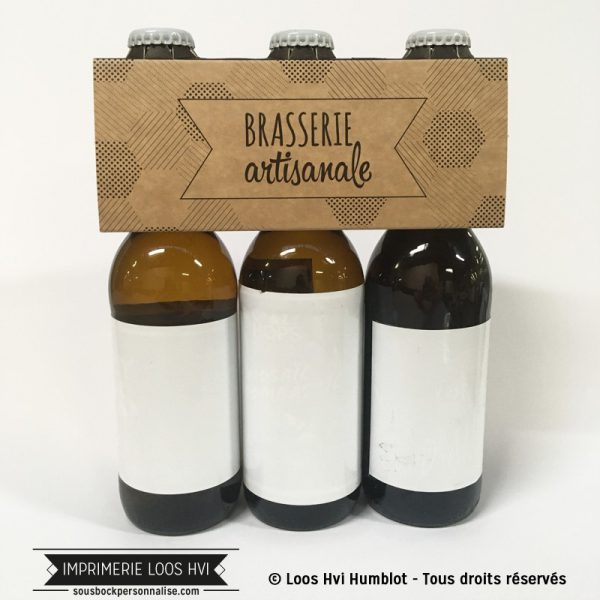 Emballage 3 bières kraft "Brasserie artisanale"