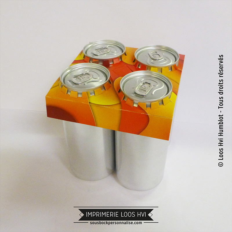 Pack de canettes en aluminium. Emballage pour can.