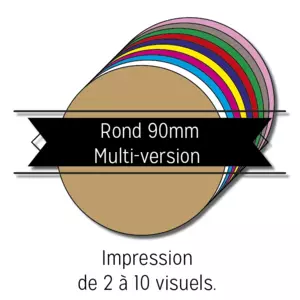 Sous bock ROND diam. 90mm – Multi versions <br>2 à 10 versions